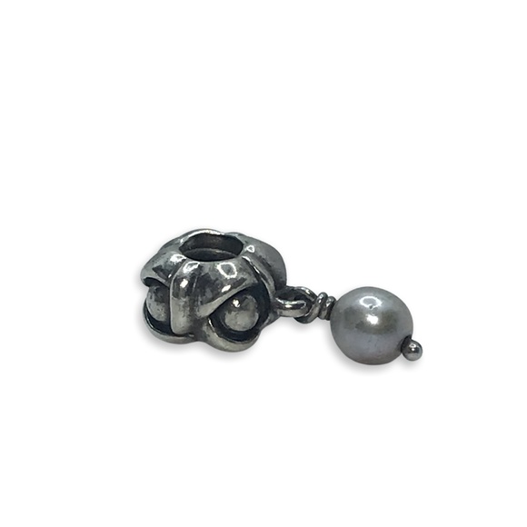 Pandora My Wish Grey Pearl Dangle Charm Style #790497GP - Picture 3 of 3